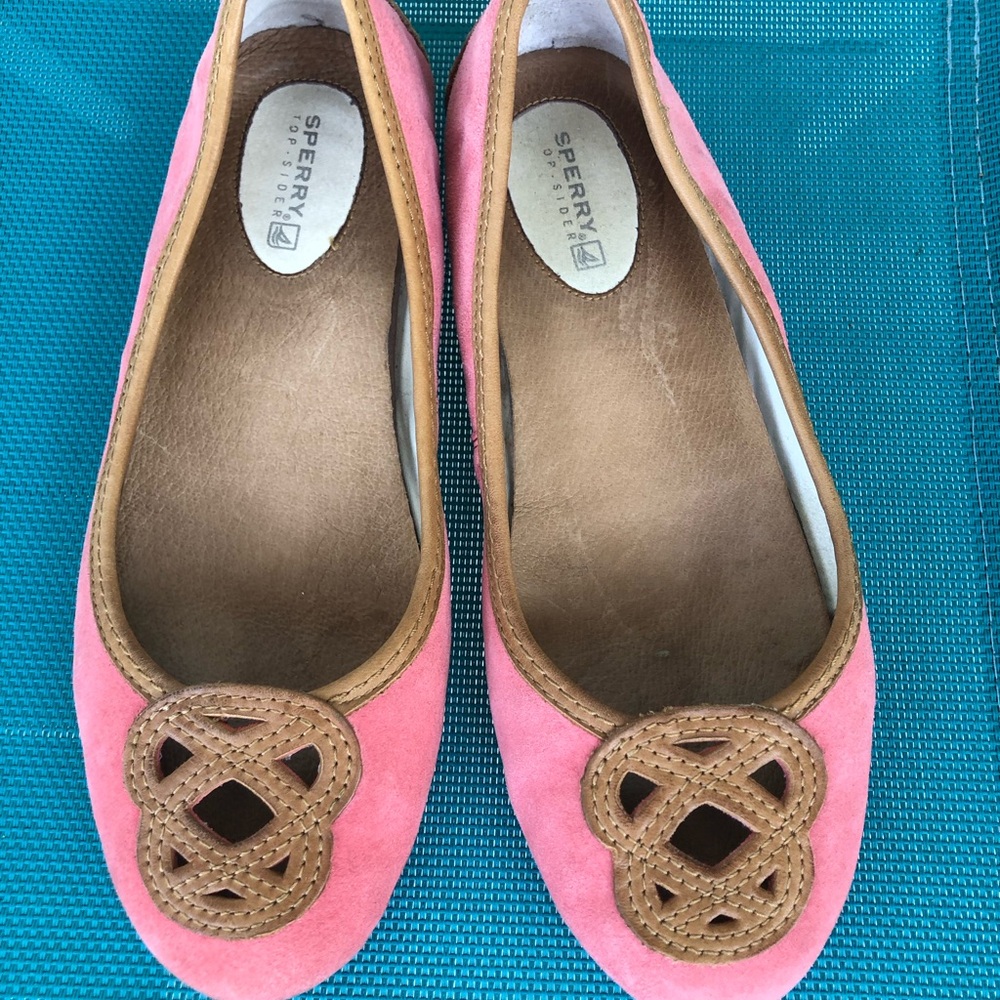 Sperry Suede Women's Pink and Tan Ballet Flats